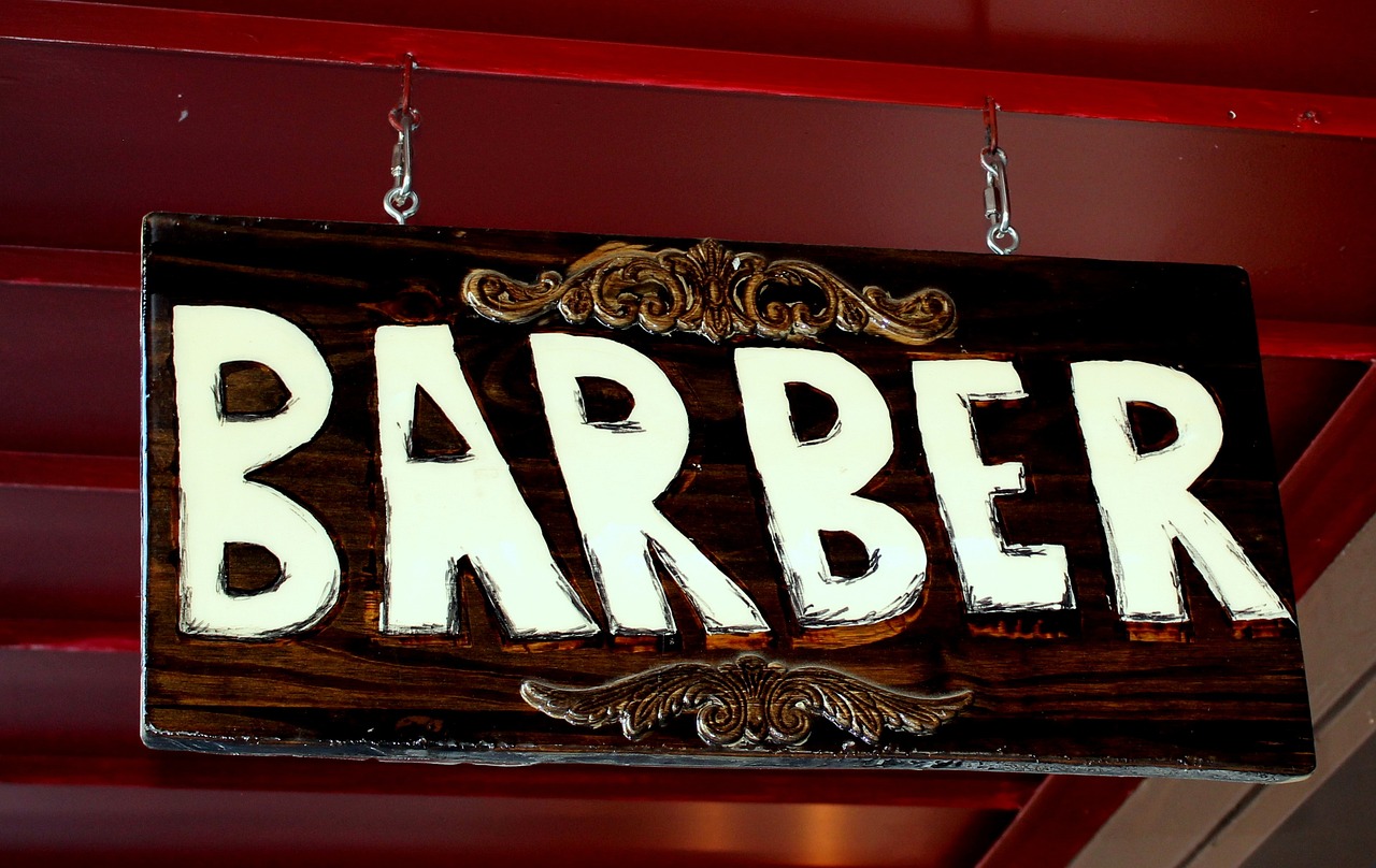 sign, barber, hair